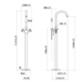 Brushed Brass Freestanding Bath Shower Mixer Tap With Cross Head Handles - Arissa