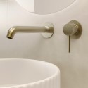 A2/ARBBFWMBM GRADE A2 - Brushed Brass Fluted Wall Mounted Basin Mixer Tap - Arissa