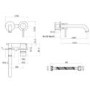 Brushed Brass Wall Mounted Basin Mixer Tap - Arissa