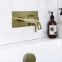 Brushed Brass Wall Mounted Bath Tap With Backing Plate - Arissa