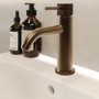 Brushed Bronze Fluted Mono Basin Mixer Tap with Waste - Arissa