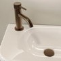 Brushed Bronze Fluted Cloakroom Mono Basin Mixer Tap with Waste - Arissa