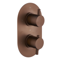 Black 2 Outlet Concealed Thermostatic Shower Valve with Dual Control - Arissa