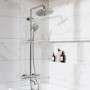 Chrome Round Thermostatic Mixer Shower Set with Bath Filler Spout - Arissa
