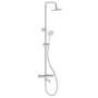 Chrome Round Thermostatic Mixer Shower Set with Bath Filler Spout - Arissa