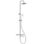 Chrome Round Thermostatic Mixer Shower Set with Bath Filler Spout - Arissa