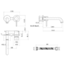 Chrome Wall Mounted Basin Mixer Tap - Arissa