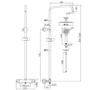 Gunmetal Grey Thermostatic Bar Mixer Shower Set with Slide Rail Kit & Hand Shower - Arissa