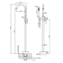 Gunmetal Freestanding Bath Mixer Tap - Arissa