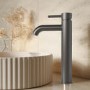 Gunmetal Tall Mono Basin Mixer Tap - Arissa