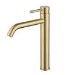 Brushed Brass Tall Mono Basin Mixer Tap - Arissa