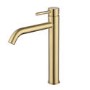 GRADE A1 - Brushed Brass Tall Mono Basin Mixer Tap - Arissa