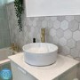 ONLY OPENED - Brushed Brass Tall Mono Basin Mixer Tap - Arissa