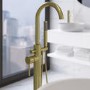 Brushed Brass Freestanding Bath Shower Mixer Tap - Arissa