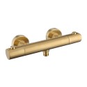 A1/ARIBB018 ONLY OPENED - Brushed Brass Thermostatic Bar Valve with Bottom Outlet - Arissa