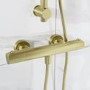 GRADE A2 - Brushed Brass 1Outlet Thermostatic Exposed Bar Shower Valve - Arissa