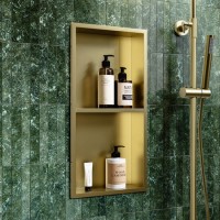 Brass Shower Niche with Shelf 305 x 610mm - Arissa