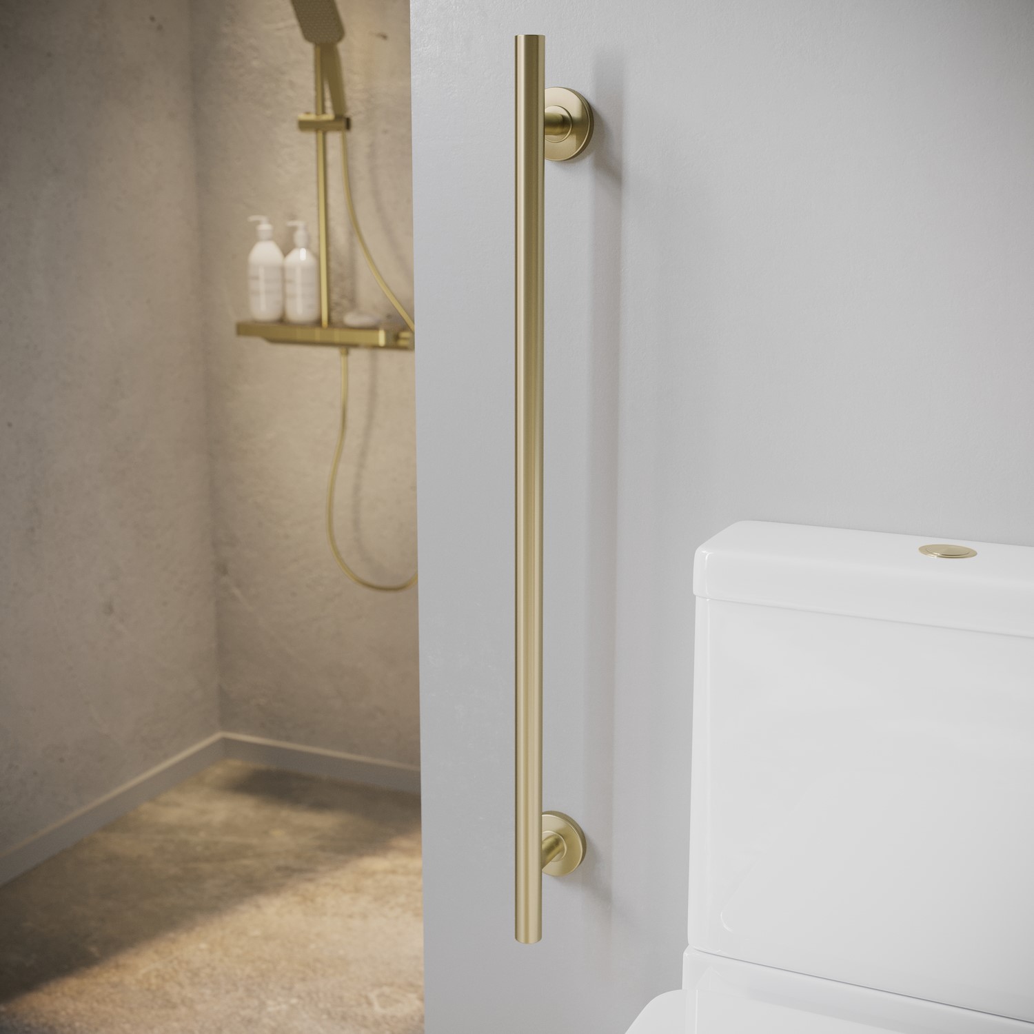 Brass Bathroom Grab Rail 800 x 77mm - Arissa