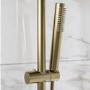 Brushed Brass 2 Outlet Thermostatic Mixer Shower Set With Fluted Handles - Arissa