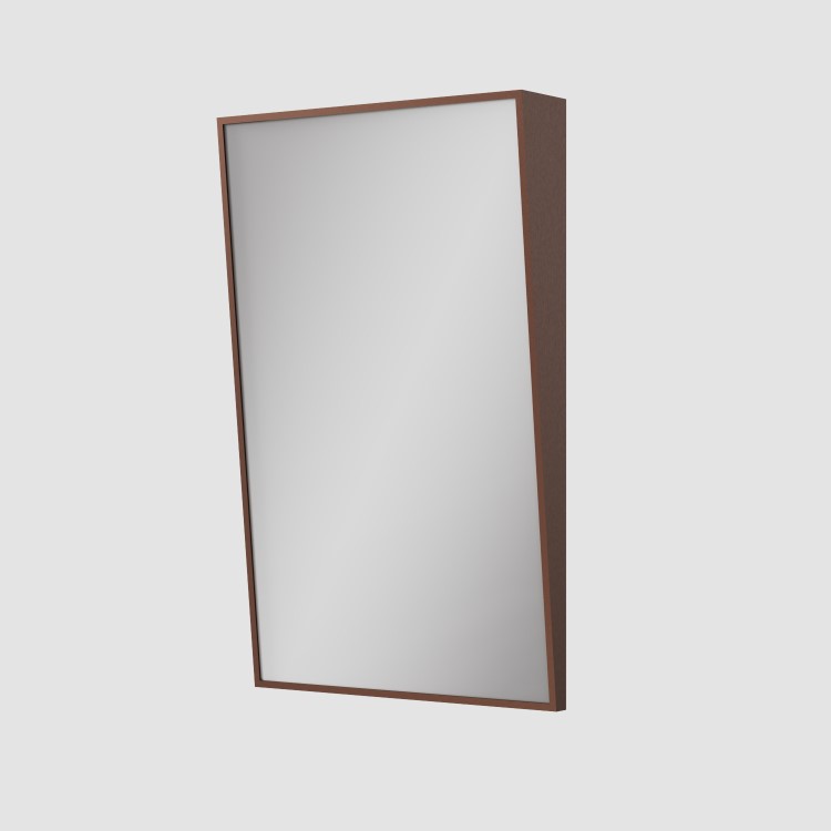 Rectangular Bronze Angled Bathroom Mirror 500 x 800mm - Arissa