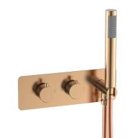 2 Outlet Brushed Bronze Shower Valve With Hose - Arissa