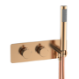 2 Outlet Brushed Bronze Shower Valve With Hose - Arissa