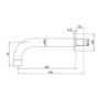 Brushed Bronze Wall Mounted Bath/Basin Spout - Arissa