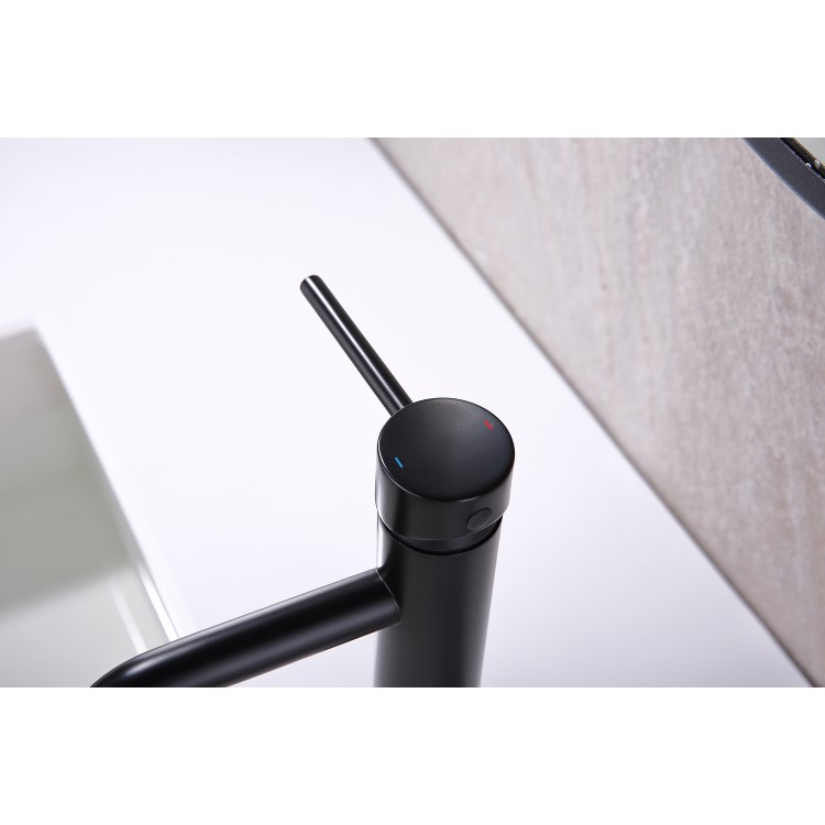 Black Mono Basin Mixer Tap - Arissa