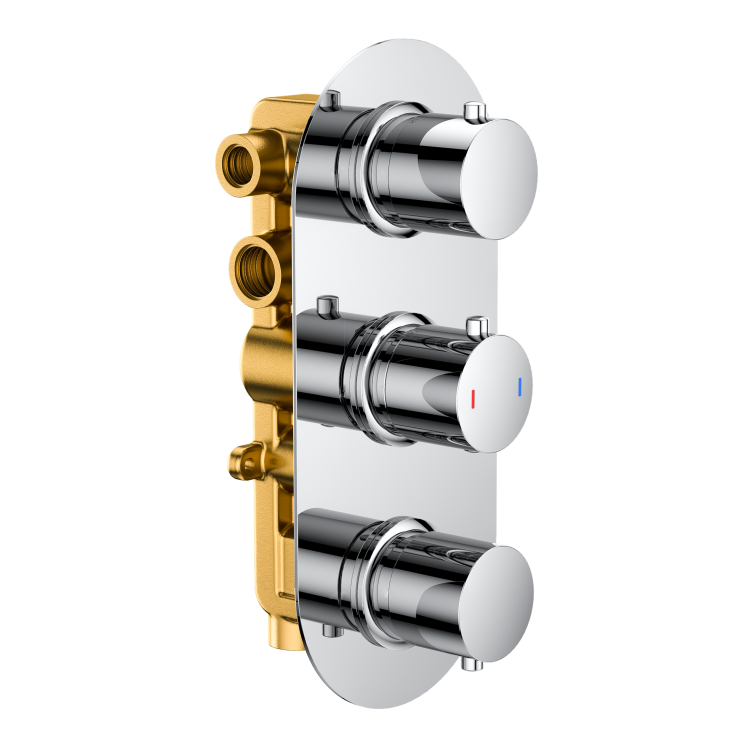 GRADE A1 - Chrome 3 Outlet Concealed Valve - Arissa