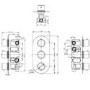GRADE A1 - Chrome 3 Outlet Concealed Valve - Arissa