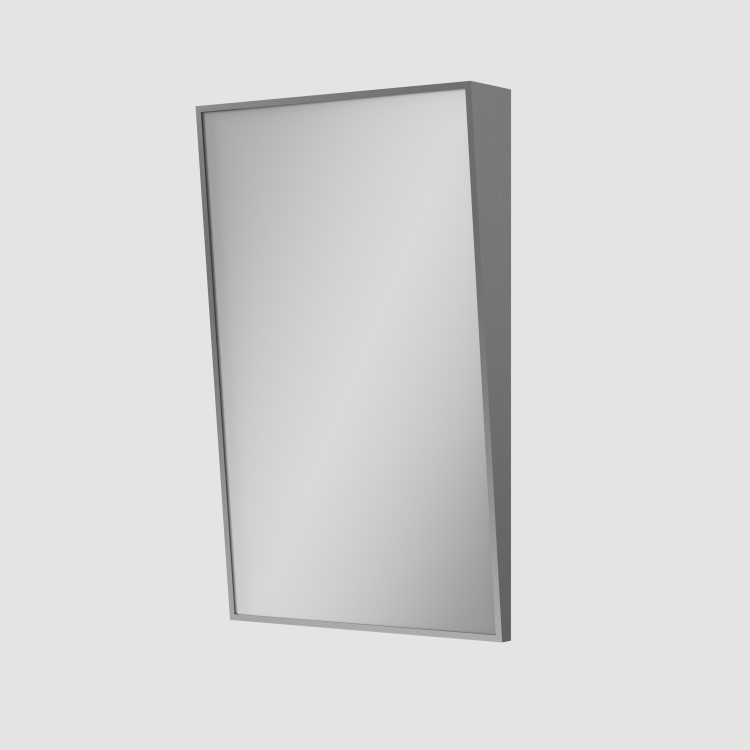Rectangular Gunmetal Grey Angled Bathroom Mirror 500 x 800mm - Arissa