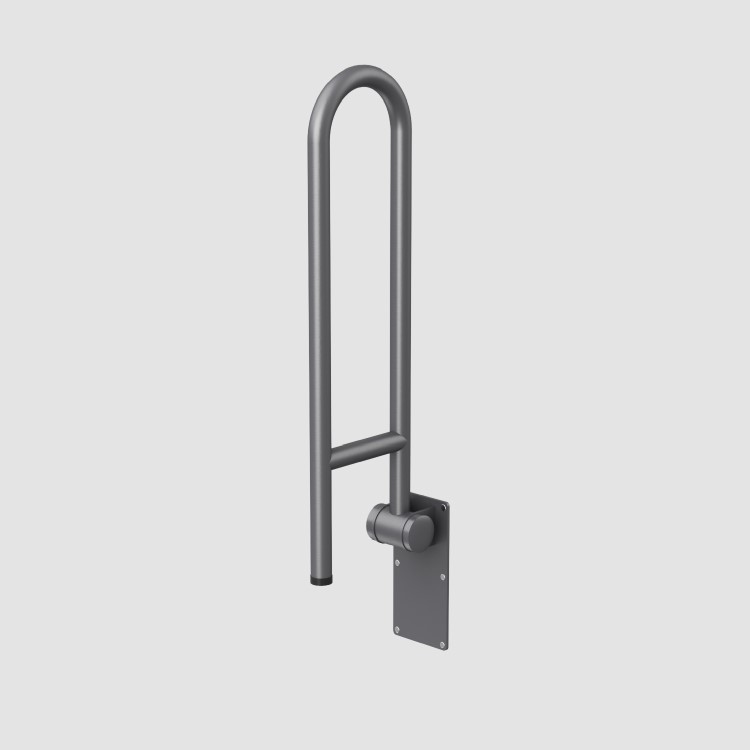 Gunmetal Grey Folding Bathroom Grab Rail 600 x 160mm - Arissa