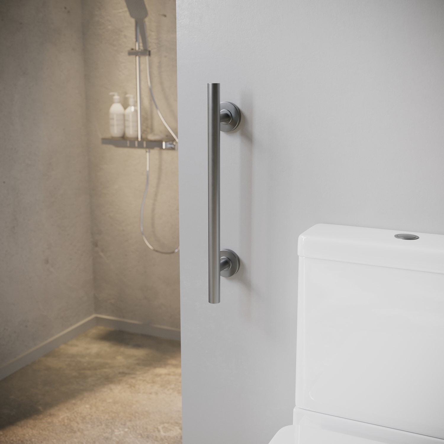 Gunmetal Bathroom Grab Rail 600 x 77mm