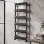 Black Towel Radiator with Hooks 1200 x 500mm - Arizona