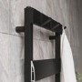 Black Towel Radiator with Hooks 1200 x 500mm - Arizona