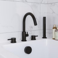 Black 4 Hole Bath Shower Mixer Tap - Arissa Black 4 Hole Bath Shower Mixer Tap - Arissa
