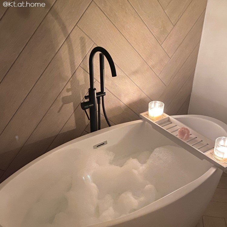 Black Freestanding Bath Shower Mixer Tap - Arissa