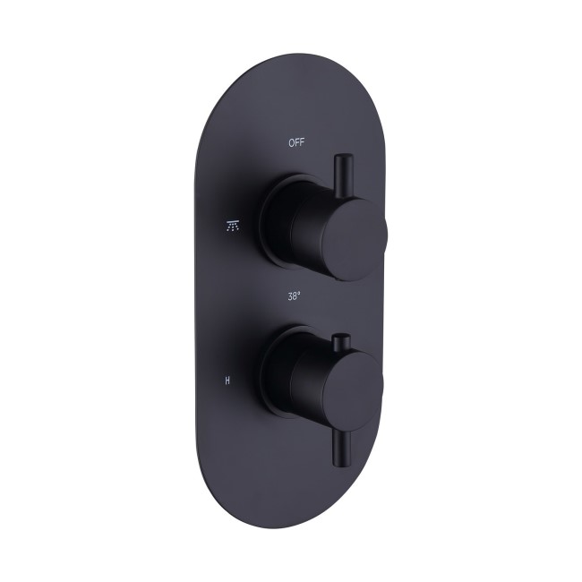 Black 1 Outlet Concealed Thermostatic Shower Valve with Dual Control - Arissa