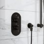 GRADE A1 - Black 2 Outlet Concealed Thermostatic Shower Valve with Dual Control - Arissa