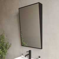 Rectangular Black Angled Bathroom Mirror 500 x 800mm - Arissa