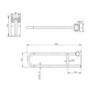 Black Folding Bathroom Grab Rail 600 x 160mm - Arissa