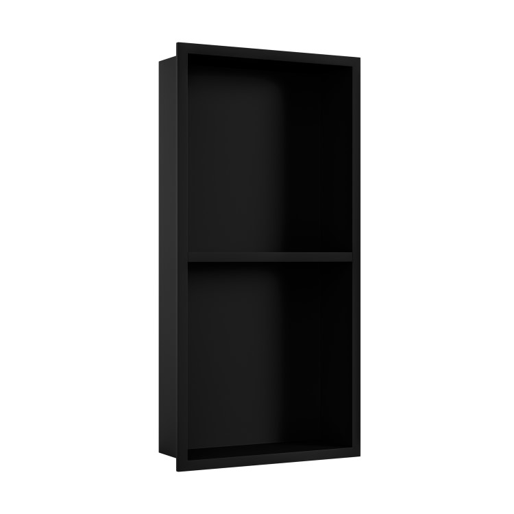Black Shower Niche with Shelf 305 x 610mm - Arissa