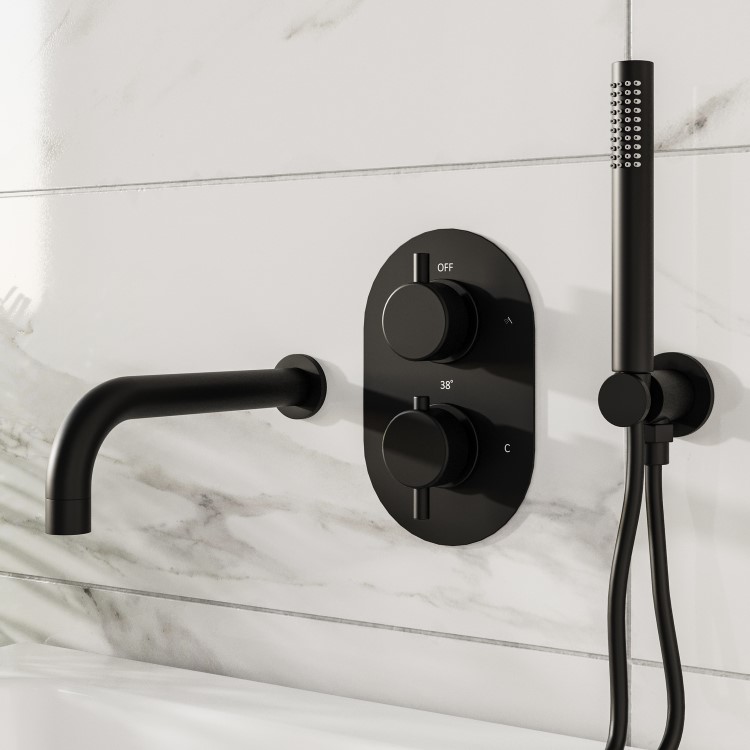 Matt Black Hose with Wall Bracket - Arissa