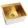 Brass Single Bowl Stainless Steel Inset Kitchen Sink with Tap Deck - Enza Aria