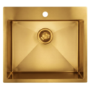 Brass Single Bowl Stainless Steel Inset Kitchen Sink with Tap Deck - Enza Aria