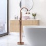 Brushed Bronze Freestanding Bath Shower Mixer Tap - Arissa