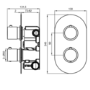 GRADE A1 - Black 2 Outlet Concealed Thermostatic Shower Valve with Dual Control - Arissa