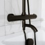 Black Round Thermostatic Mixer Shower Set with Bath Filler Spout - Arissa