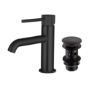 Matt Black Fluted Mono Basin Mixer Tap with Waste - Arissa