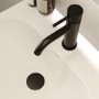 Matt Black Fluted Mono Basin Mixer Tap with Waste - Arissa